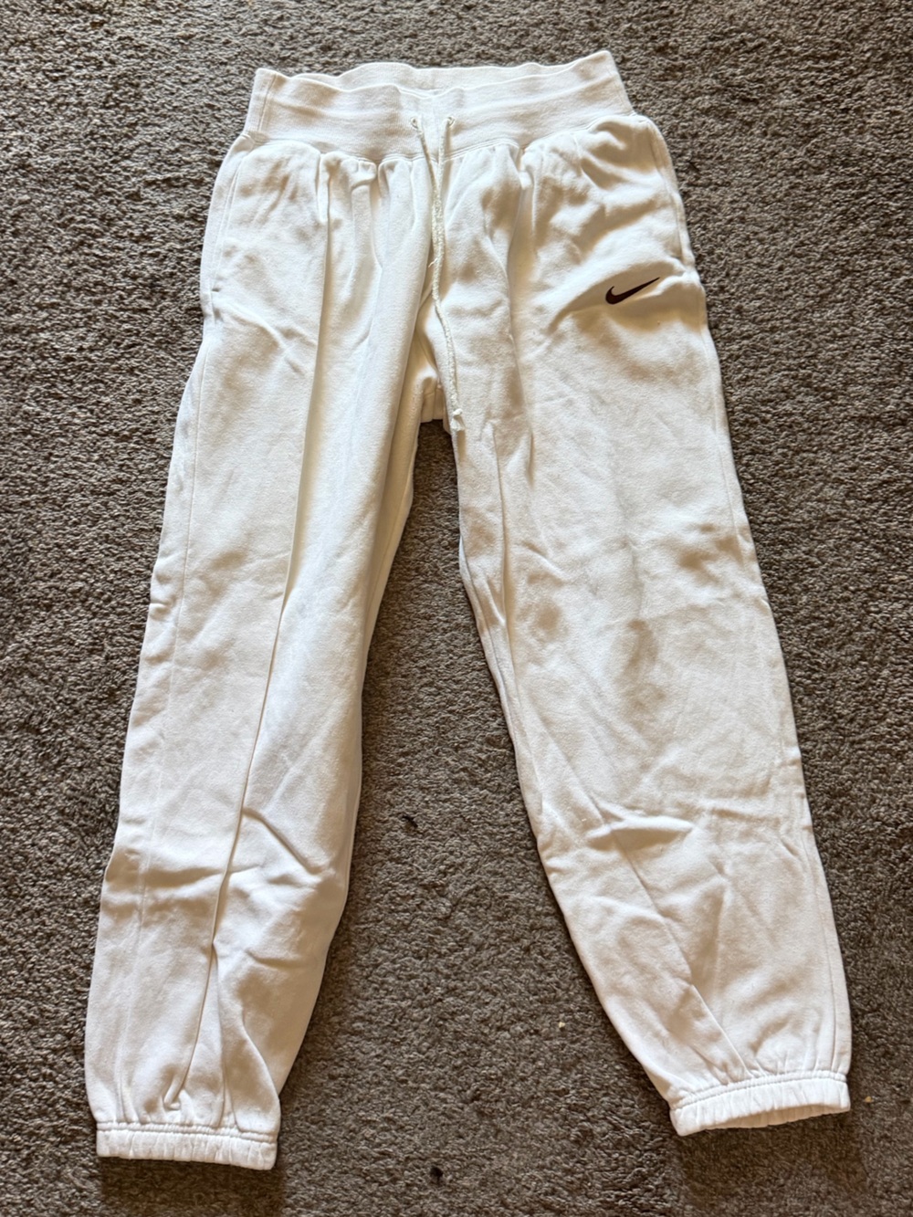 Nike White Baggy Joggers Sweatpants